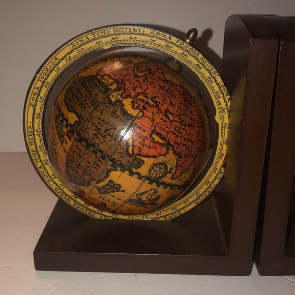 Vintage MCM Rotating Globe Bookends made in Italy - Picture 2 of 10
